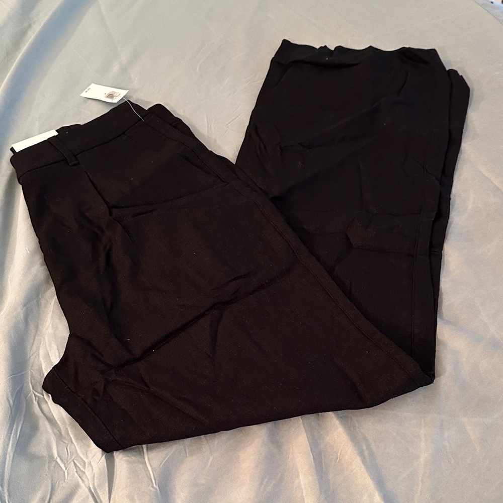 Old Navy Women's Black Wide Leg Linen Pants